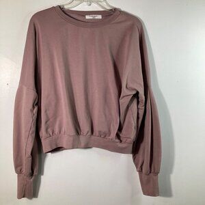 Womens UO Project Social T Sweatshirt M Mauve Cotton Polyester Spandex Long Slee